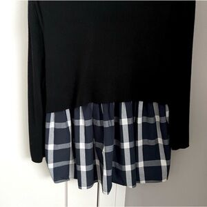 Chan Luu Front Knit Top with Gingham Back Detail